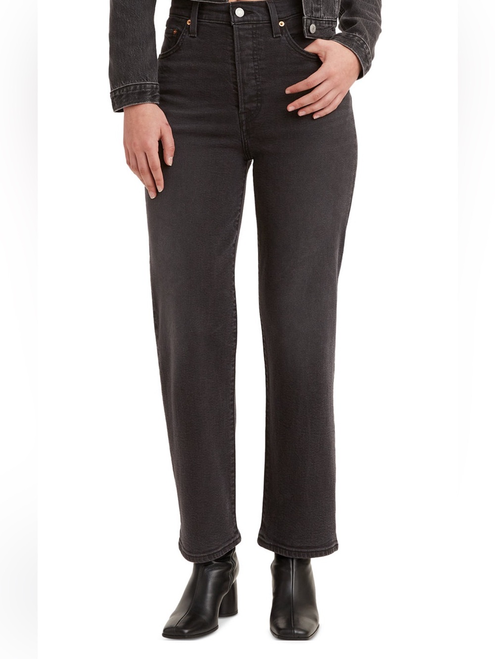 Women's Ribcage High-Rise Straight Ankle Jeans